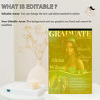Green Graduation Party Announcement Invitation, Woman Senior Graduate Invite with photo, 2026 College Graduation Day Magazine Cover Template