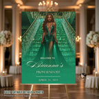 Editable Prom Send Off Welcome Party Sign with photo, Elegant Junior and Senior Ball Poster Sign, Woman Birthday Dinner Sign Template, PRM12