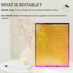 Purple Program Card Template with photo, Birthday Party Program Schedule Editable Order of Events Printable Woman Retirement Event Programme