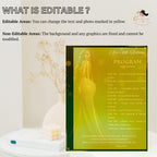Birthday Program Card Template with photo, Woman Retirement Party Program Schedule, Editable Order of Events, Printable Green Gold Programme