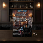 Prom Send Off Party Invitation, Black Silver Men Prom Night with photo invite, Editable Senior Ball and Junior Prom Hollywood Theme Template