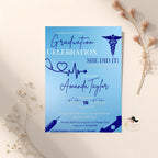 Editable Nurse Graduation Invitation, RN Pinning Ceremony Class of 2026 invite, Medical CNA Nursing Graduate Flyer Announcement Template