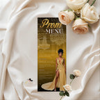 Editable Prom Party Menu with photo Black Gold Glam Senior Ball Menu, Junior Prom Send off Dinner Menu, Elegant Printable Template, PRM02