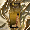 Editable Prom Party Menu with photo Black Gold Glam Senior Ball Menu, Junior Prom Send off Dinner Menu, Elegant Printable Template, PRM02