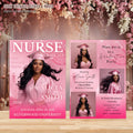 Editable Nurse Graduation Invitation, 2026 RN Pinning Ceremony invite with photo, Medical CNA Nursing Graduate Flyer Magazine Cover Template