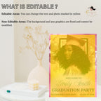 Pink Graduation Welcome Party Sign Woman Senior Graduates Poster Sign with photo, 2026 College Commencement Announcement Entry Sign Template