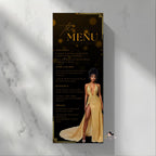 Birthday Dinner Menu Card Black Gold Elegant Party Menu with photo, Retirement Menu, Editable Graduation Menu Template Printable Event Menu