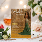 Prom Send Off Party Invitation, Woman Senior and Junior Prom Night with photo invite, Elegant Hollywood Theme Celebration Template, PRM02
