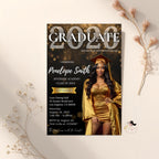 Black gold Graduation Announcement 2026 Invitation, Digital Senior Graduation invite with photo, Editable College Graduation Party Template