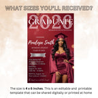Digital Graduation Announcement 2026 Invitation, Maroon Burgundy Senior Graduation invite with photo, Woman College Graduation Party Template