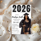 Graduation Party Invitation 2026, Digital Woman Senior Graduation invite with photo, Editable Men College Graduation Announcement Template
