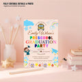 Preschool Graduation Announcement Invitation, Pre-K Graduates Class of 2026 Invite, Colorful Kindergarten Grad party Celebration Template