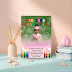 Preschool Graduation Announcement Invitation, Pre-K Graduates Class of 2026 with photo invite, Colorful Kindergarten Grad party Template