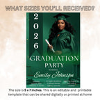 Law School Graduation Announcement Invitation, 2026 Lawyer Ceremony invite with photo, Legal Attorney Profession Graduate Flyer Template