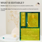Law School Graduation Announcement Invitation, 2026 Lawyer Ceremony invite with photo, Legal Attorney Profession Graduate Flyer Template