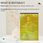 Men Graduation Announcement 2026 Invitation Blue Senior Graduation Party Invite with photo, Male College Graduates Magazine Cover Template
