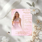 Birthday Program Card with photo, Pink Gold Retirement Party Timeline Schedule, Editable Order of Events Printable Sweet 16 Program Template