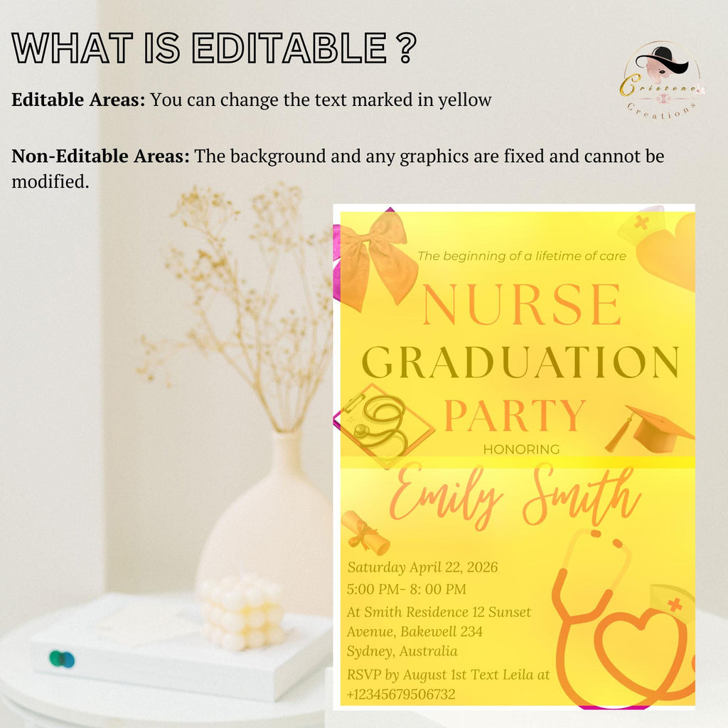 Pink Nurse Graduation Invitation, RN Pinning Ceremony Class of 2026 invite, Medical BSN CNA Lpn Nursing Graduate Flyer Announcement Template