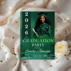 Law School Graduation Announcement Invitation, 2026 Lawyer Ceremony invite with photo, Legal Attorney Profession Graduate Flyer Template