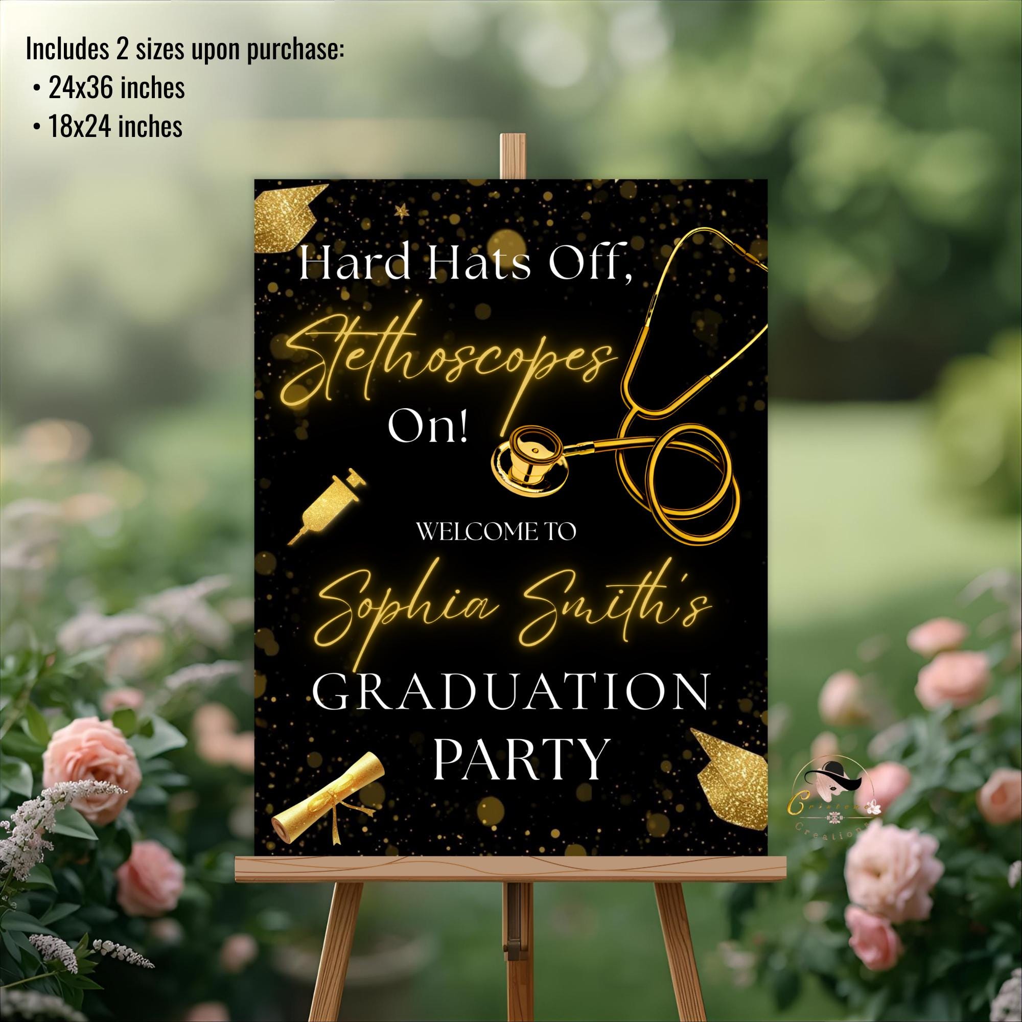 Nurse Graduation Welcome Party Sign, Medical Graduates Poster Sign, Nursing Pinning Ceremony Commencement Announcement Entry Sign Template