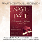 Save The Date Graduation Party Invitation, Maroon Class 2026 Senior Grad Party invite, Men and Woman College Graduate Announcement Template