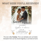 Save The Date Wedding Announcement Invitation with photo, Couple Engagement Party Invite, Elegant Vow Renewal Save The Date Template