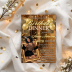Leopard Birthday Dinner Invitation, Cheetah Brunch Party Invite with photo, Woman Retirement Party, Elegant Adult Animal Print Template