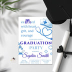 Nurse Graduation Invitation, RN Pinning Ceremony Class of 2026 invite, Medical CNA LPN Bsn Nursing Graduate Flyer Announcement Template