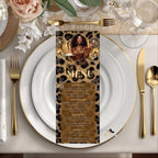 Cheetah Birthday Dinner Menu Card, Leopard Party Menu with photo, Woman Retirement Menu, Elegant Party Menu Template, Printable Event Menu