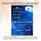 Nurse Graduation Invitation, RN Pinning Ceremony, Class of 2026 Commencement invite Medical LPN Nursing Graduate Flyer Announcement Template