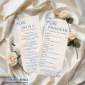 Editable Menu and Program Template, Birthday Dinner Menu cards, Retirement Party Program, Anniversary Menu, Printable Brunch Party Menu