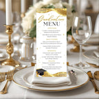 White Gold Graduation Party Menu, Senior Grad Dinner Menu, Commencement Menu, Class 2026 College Graduation Brunch Menu Printable Template
