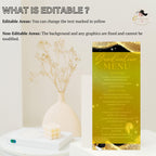 Black Gold Graduation Dinner Menu, Senior Grad Party Menu, Commencement Menu, Class of 2026 College Elegant Brunch Menu Printable Template