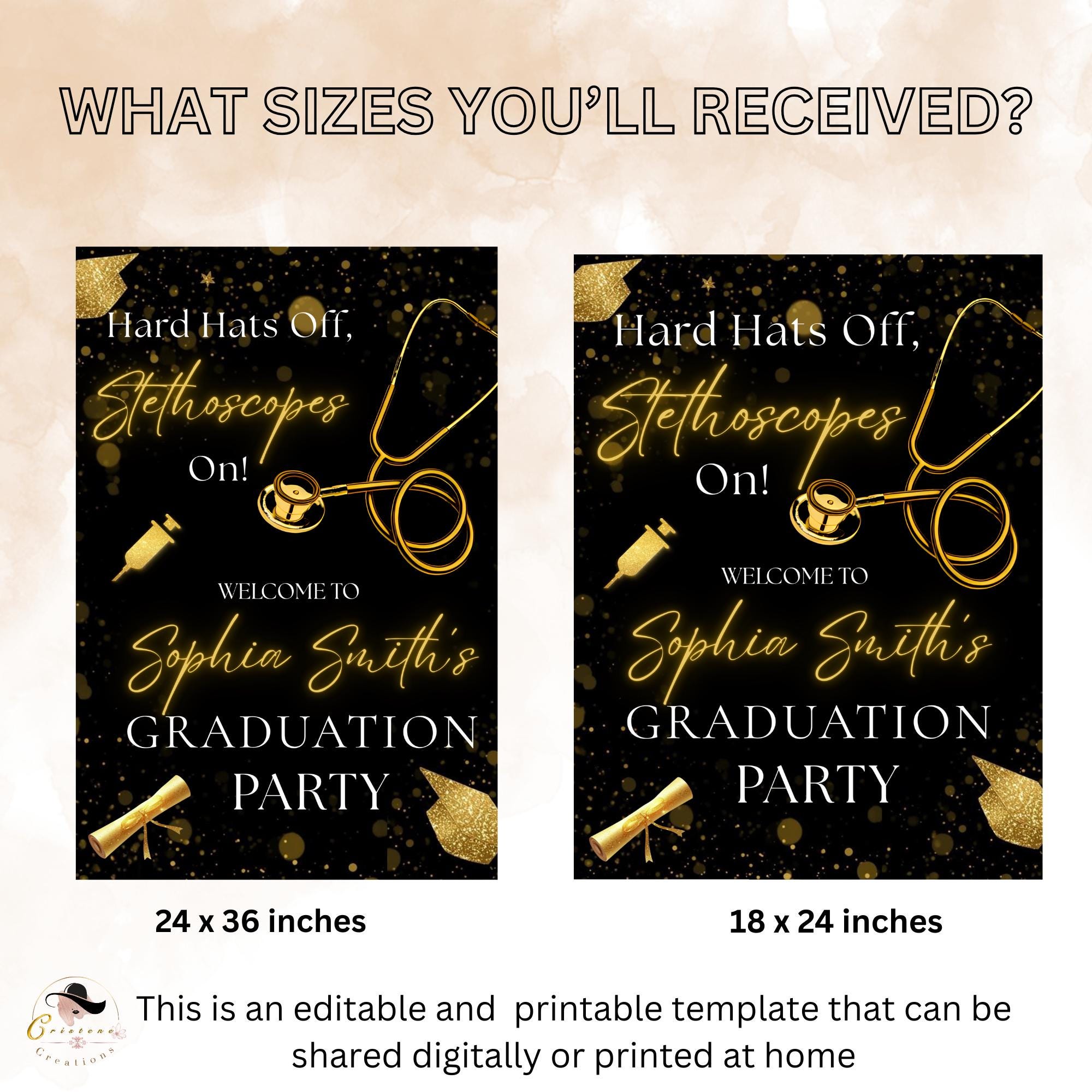 Nurse Graduation Welcome Party Sign, Medical Graduates Poster Sign, Nursing Pinning Ceremony Commencement Announcement Entry Sign Template