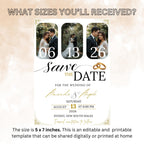 Save The Date Wedding Invitation with photo, Couple Wedding Announcement Party Invite, Elegant Vow Renewal Save The Date Template