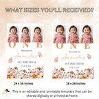 Wildflower 1st Birthday Welcome Party Sign, Floral Poster Sign with photo, Flower Butterfly theme Board Sign First Birthday Sign Template