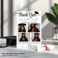 Editable Graduation Thank You Card with photo, Senior Grad Party Thank you note, Elegant Thank You Cards for Graduates Printable Template