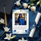 Graduation Thank You Card with photo, Senior Grad Party Thank you note, University College Thank You Cards for Graduates Printable Template