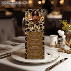 Cheetah Birthday Dinner Menu Card, Leopard Party Menu with photo, Woman Retirement Menu, Elegant Party Menu Template, Printable Event Menu