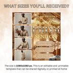 Beige Prom Send Off Invitation with photo, Teen Boy Prom Night invite, Editable Senior Ball Party and Junior Prom Hollywood Flyer Template