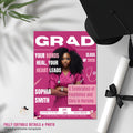 Pink Nurse Graduation Invitation, 2026 RN Pinning Ceremony invite with photo, Medical CNA Nursing Graduate Flyer LPN Magazine Cover Template