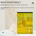 Black Gold Nurse Graduation Invitation RN Pinning Ceremony invite with photo, Medical CNA Nursing Graduate Flyer LPN Magazine Cover Template