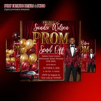 Red Prom Send Off Party Invitation, Teen Boy Prom Night with photo invite, Editable Senior Ball and Junior Prom Hollywood Flyer Template