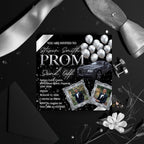 Black Silver Prom Send Off Invitation, Men Prom Night with photo invite, Editable Senior Ball Party and Junior Prom Hollywood Flyer Template