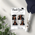 Editable Graduation Thank You Card with photo, Senior Grad Party Thank you note, Elegant Thank You Cards for Graduates Printable Template