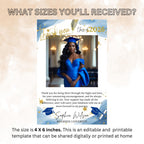 Graduation Thank You Card with photo, Senior Grad Party Thank you note, University College Thank You Cards for Graduates Printable Template