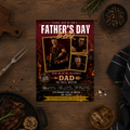Red Father's Day BBQ Invitation with Photo, Backyard Barbecue Party Invite for Dad Summer Grill Cookout, Editable Digital Printable Template