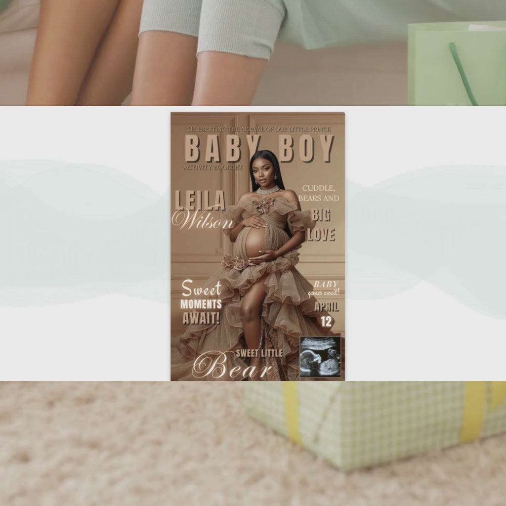 Brown Bear Baby Shower Activity Booklet, Oh Baby Games Bundle, Girl Boy Booklet, Magazine Style with photo, Printable Party Decor Template