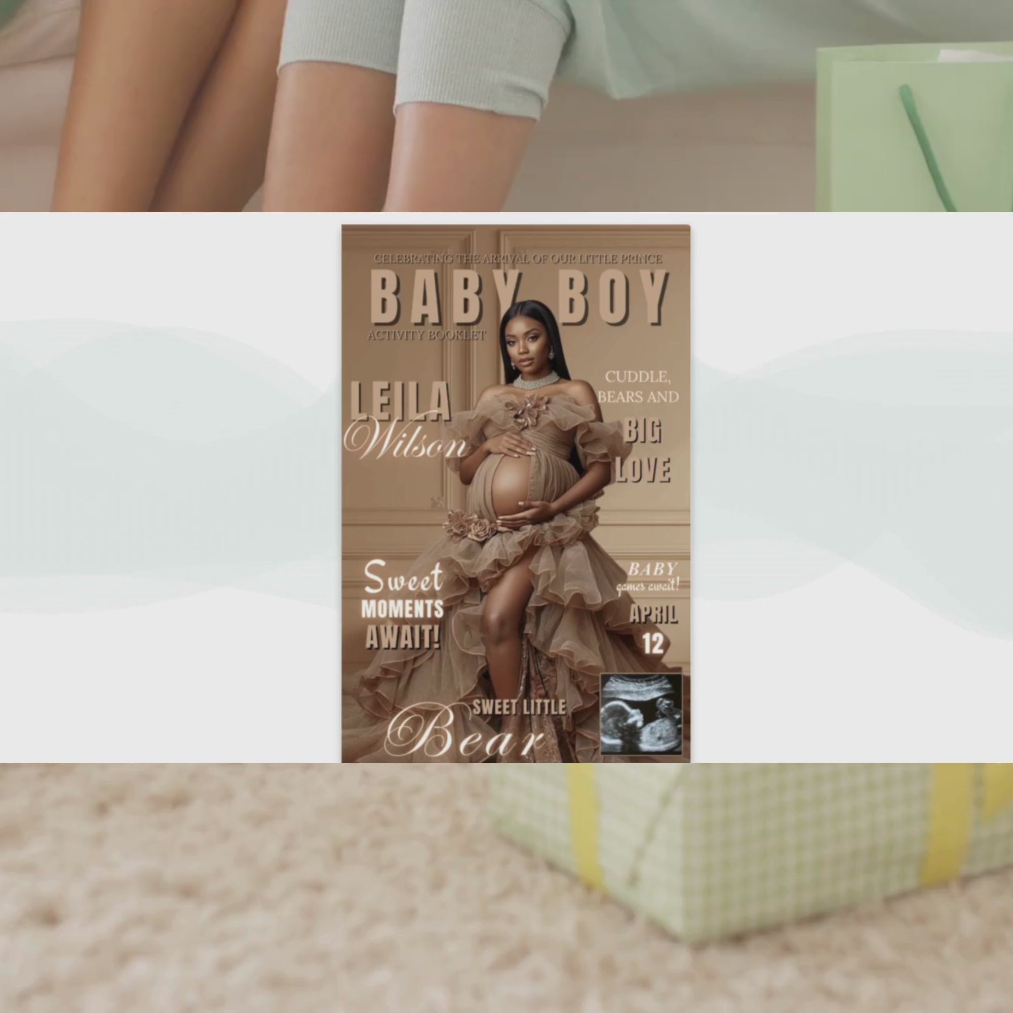 Brown Bear Baby Shower Activity Booklet, Oh Baby Games Bundle, Girl Boy Booklet, Magazine Style with photo, Printable Party Decor Template