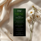 Green Graduation Menu Template with Photo, Grad Dinner or Brunch Menu Card, Class of 2026 Party Menu for Him and Her, Canva Printable
